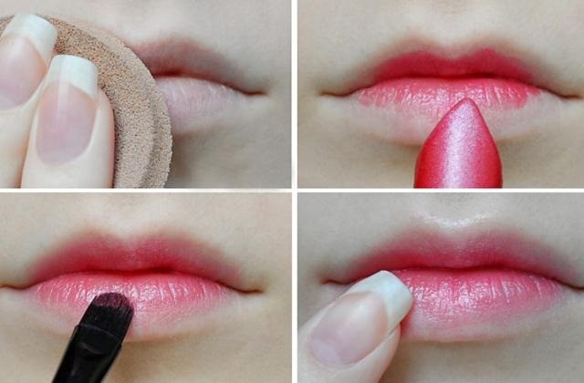 Омбре эффект на губах